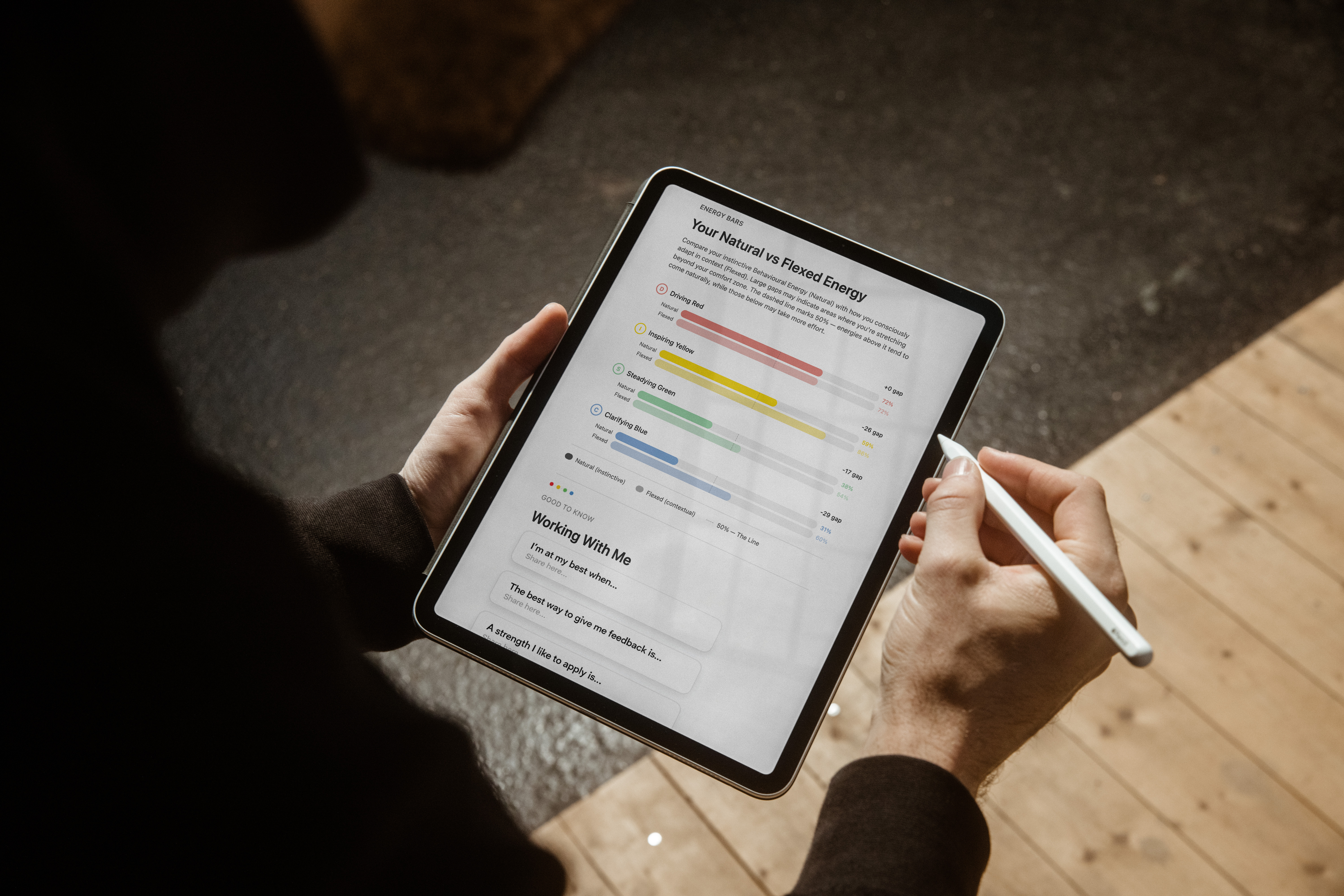 You Me We DISC profile on a tablet