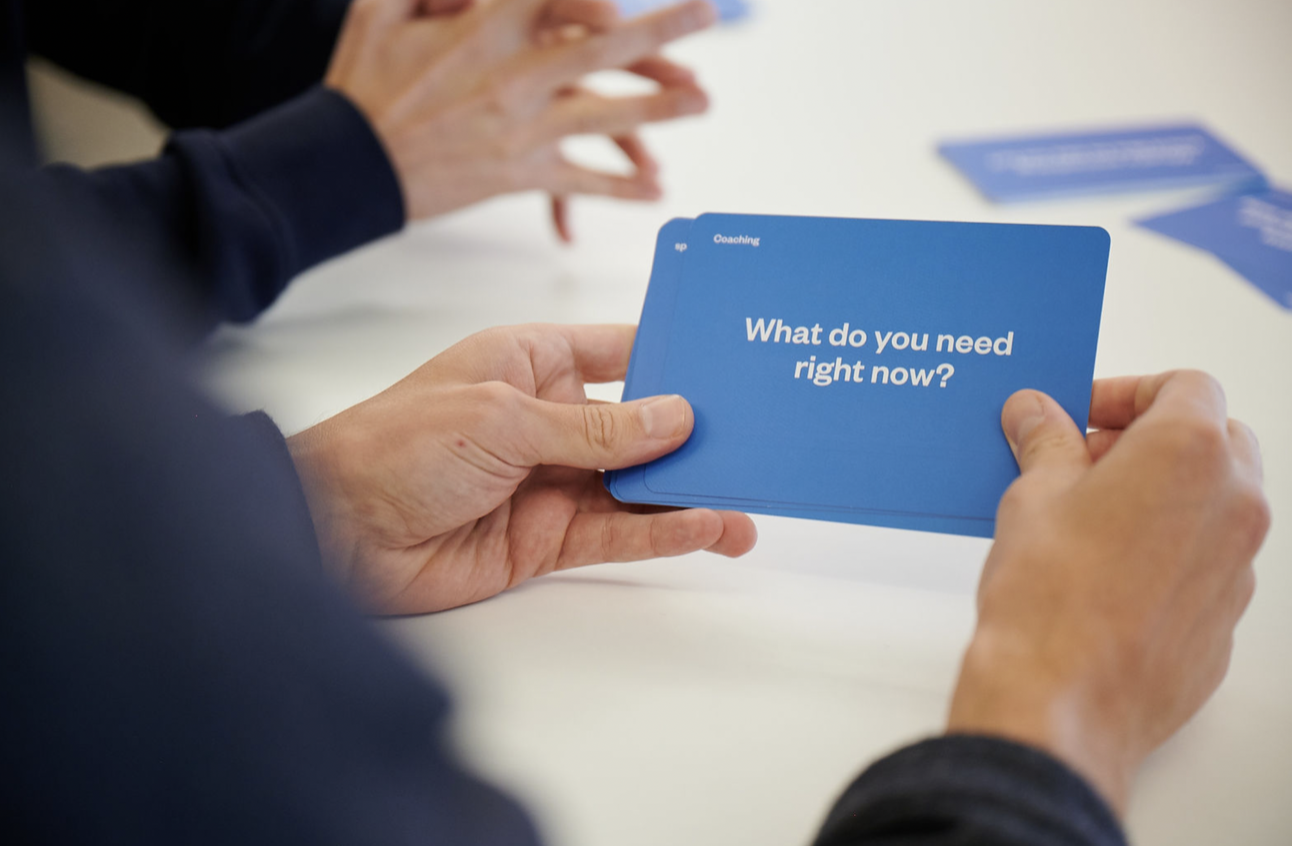 Practical coaching card used in a module workshop